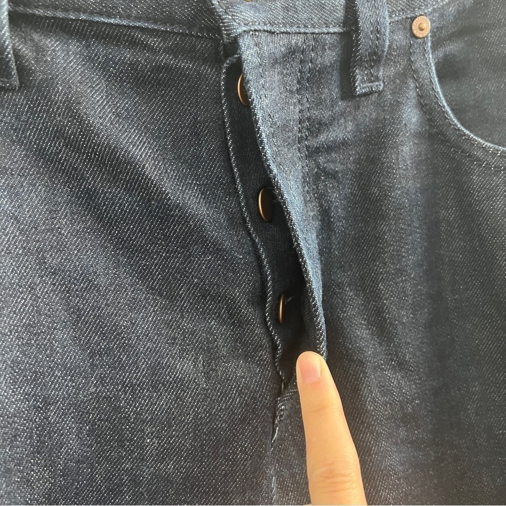 Alberto Slipe Jeans 33x34 Denim Slim-Straight Higher rise Dark Blue Raw Selvedge - Picture 7 of 9